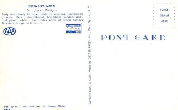 Dettmans Motel - Vintage Postcard (newer photo)